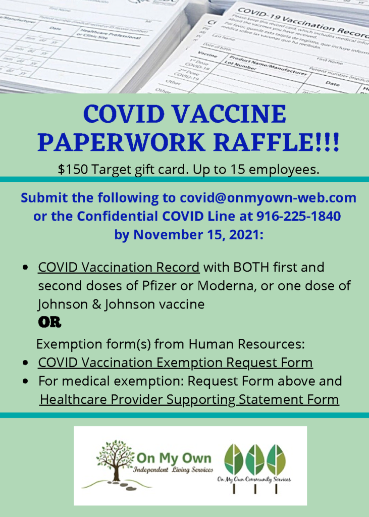 COVID Vaccine Paperwork Raffle Flyer COVID Vaccine Paperwork Raffle Flyer
